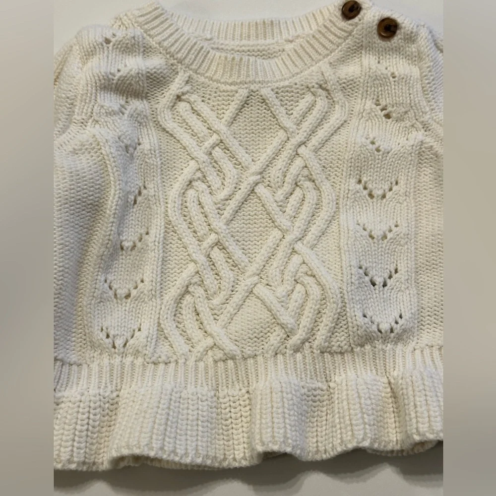 Baby Gap cable knit peplum sweater